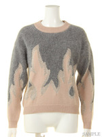 ラメプリントニットプルオーバー