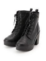 厚底レースアップブーツ