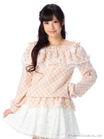 【LIZLISA】起毛チェックブラウジングトップス