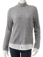 【Edit Sheen】シャツレイヤードハイネックトップス