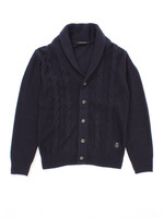 【メンズ】7Gケーブルカラーショールカーデ