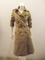 コットンナイロンロングトレンチコート