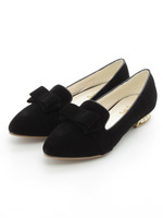 パールヒールスエードリボンオペラ