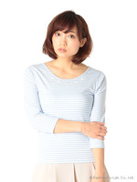 7分ボーダーカットソー