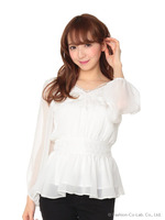 ポイントレースシフォンブラウス