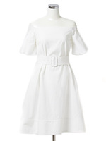 シャンブレーオフショルワンピース