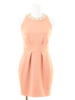 [L.B CANDY STOCK]襟ビジューコクーンワンピース