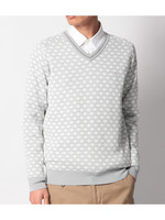 ハニカム柄Vネックニット