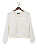 モチーフレース異素材／TOPS