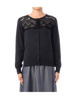 デザインレースニットカーディガン