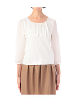 フロントドレープ八分袖カットソー