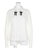 ロゴカラーリボンブラウス