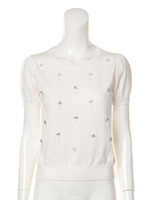 12Gフロントビジューショートスリーブプルオーバー