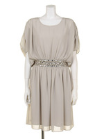 ウエストビジュー切替ドレス