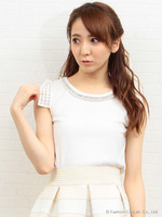 ギンガムリボンビジューノースリーブトップス