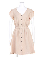 シャツライクウエストギャザーワンピース