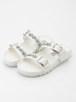 ビジューフラットサンダル