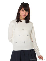 花モチーフビジューニットプルオーハ