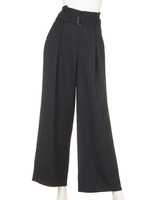 共布リボン無地ワイドパンツ