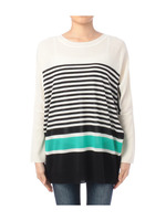 配色ボーダードルマンニット