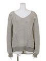 ボーダーMIXVニットTOPS