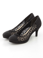 レースマテリアルパンプス