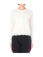 レース切り替えニットカーディガン