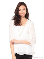 7分シフォンチュニック