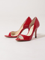 オープントゥエナメルパンプス