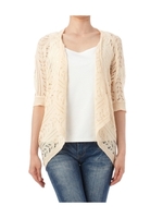 2WAY透かし編みニットカーディガン/ピンク系(072)