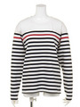 BASIC BORDER L/S TOP/NAVY