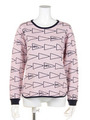 FLAG JQL/S KNIT TOP/PINK