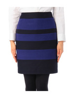 [L]ウールボーダータイトスカート/ブラック(119)