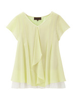 [L]ドビーストライプシフォントップス/イエロー系(031)