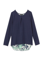 [S]バックフラワープリントプルオーバー/グレー(912)