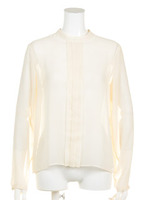 [Salon de Balcony]プリーツシフォンブラウス/GRN