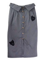 gingham heart highwaste skirt/red