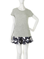 【CHIC】斜行simple Tシャツ/ブラック