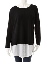 【ECURY】ドッキングスウェットチュニック/ネイビー