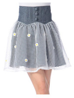 【LIZ LISA】花付オーガンジースカート/ブルー