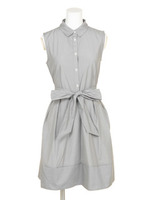 【LUX】 ピンストライプリボンSH OP/ブルー