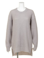 【Planet blue world】畦編みニットプルオーバー/グレー