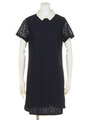 【SUGARHILL BOUTIQUE】LACE TUNIC DRESS WITH CONTRAST/NAVY/WHITE