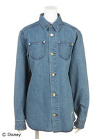 【X-girl Disney Collection】CHEERING DENIM SHIRT/LtINDIGO