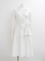 【宮田聡子さんカタログ着用】カシュクールシャツワンピース/オフ