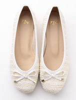 【低反発スポンジ入り】ストローバレエシューズ/グレー