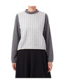 ふくれジャカード千鳥配色スウェット/ホワイト(004)