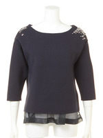 アシメパーツミラノリブニット/ボーダー