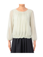 オプティカルドットブラウス/ネイビー(193)