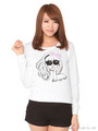 ガールプリント裏毛プルオーバー/ホワイト